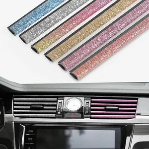 10pcs Car Air Vent Decorative Strips, Universal Fit Chrome Color Trim for Interior Decoration, Durable Material for All Vehicles, Car Interior Accessory, Car Decorations