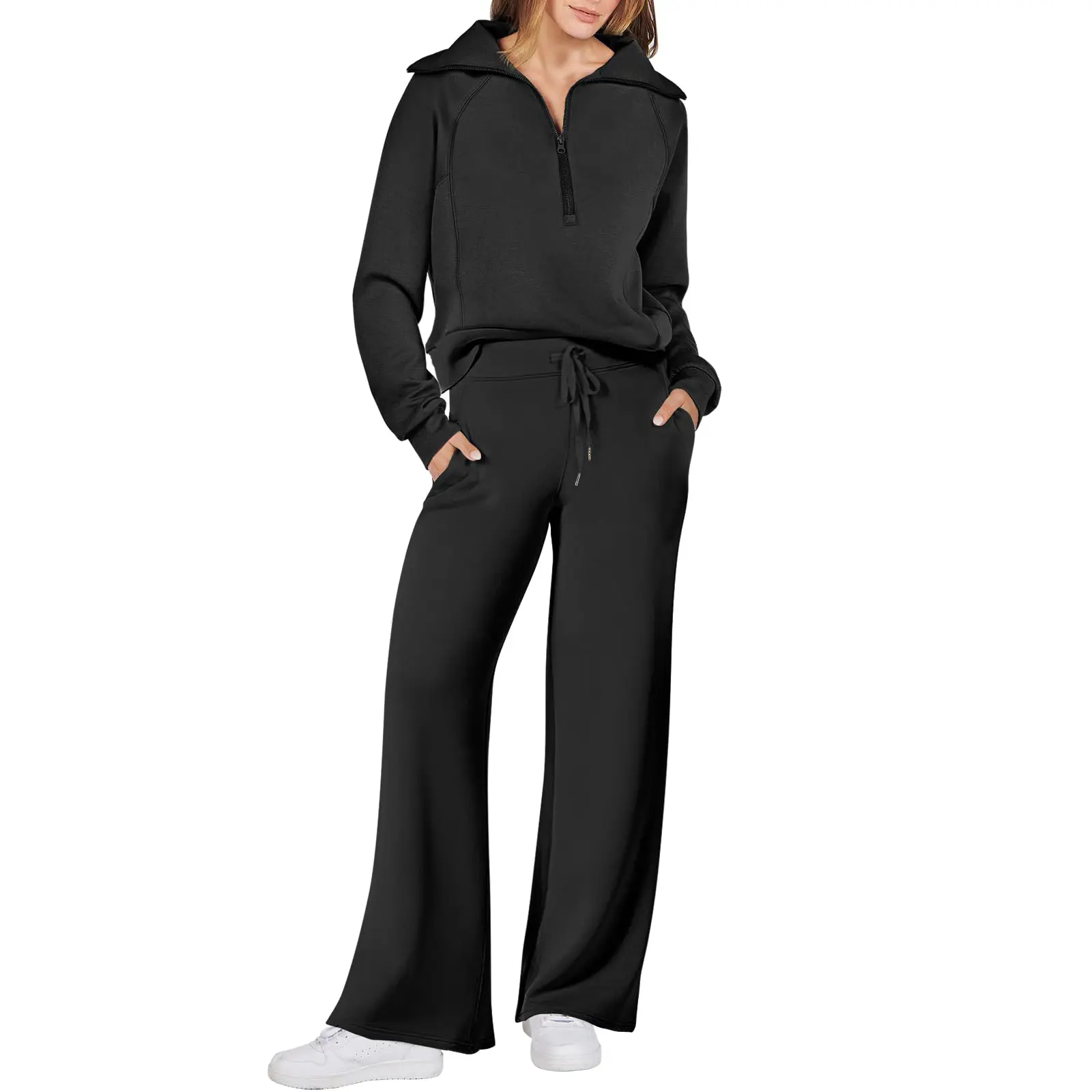 Women 2 Piece Outfits Sweatsuit Oversized Sweatshirt Sweatpants Tracksuit Sweat Lounge Matching Set 2026 Fall Trendy Polyester Womenswear Long Sleeve Casual