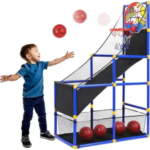 Children's Toy Basketball Arcade Game Set |   Includes 4 Balls and Air Pump, Indoor and Outdoor Sports Toy for Kids