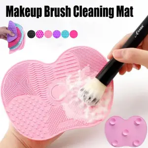 Silicone Makeup Brush Cleaner Pad, Anti-Slip Suction Design Beauty Tool, Foundation & Eyeshadow Brushes Care, Mold Resistant High Temperature, Cleansing, Brush Cleaning Tool