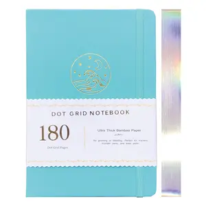 BUKE Dot Grid Notebook, 180gsm Bmaboo Thick Paper, 160 Pages - Turquoise Color