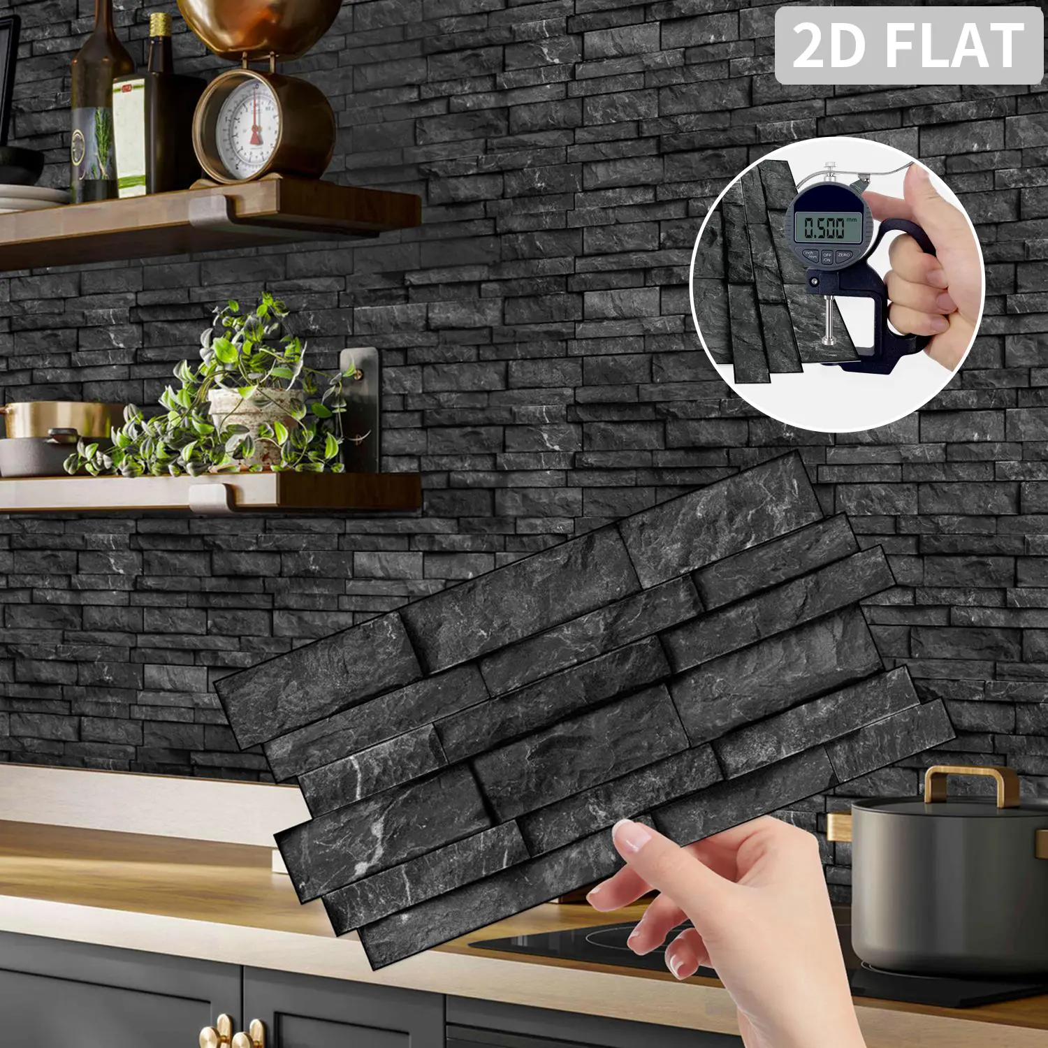 12/24 Sheets Classic Self-Adhesive Tile Sticker Backsplash Wall Sticker,Seamless Splicing Sticker,Striped Marble Vinyl Bathroom Kitchen Home Decor,For Wall & Furniture Makeover