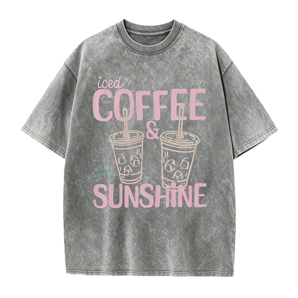 Iced Coffee and Sunshine Shirt, Iced Coffee Shirt, Coffee Lover Gifts, Summer T-shirt, Summer Vibes Shirt, Coffee TShirt
