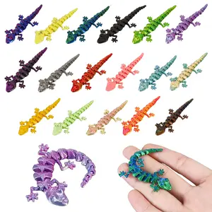 3D Printed Mini Animal Lizards, Articulating Animal Figurines, Pla Material, Vibrant Colors, Jointed Decorations for Christmas, Easter, Valentine's Day, Fun Ornaments