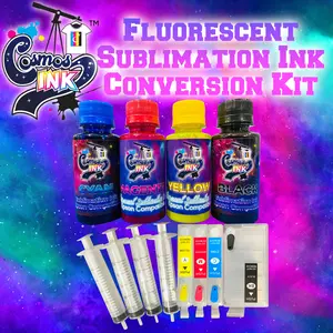 Fluorescent Sublimation Ink Conversion Kit for Epson WF-7710, 7720, 7610, 7620, 7110, 7210, 3640, 3620 | Cosmos Ink®