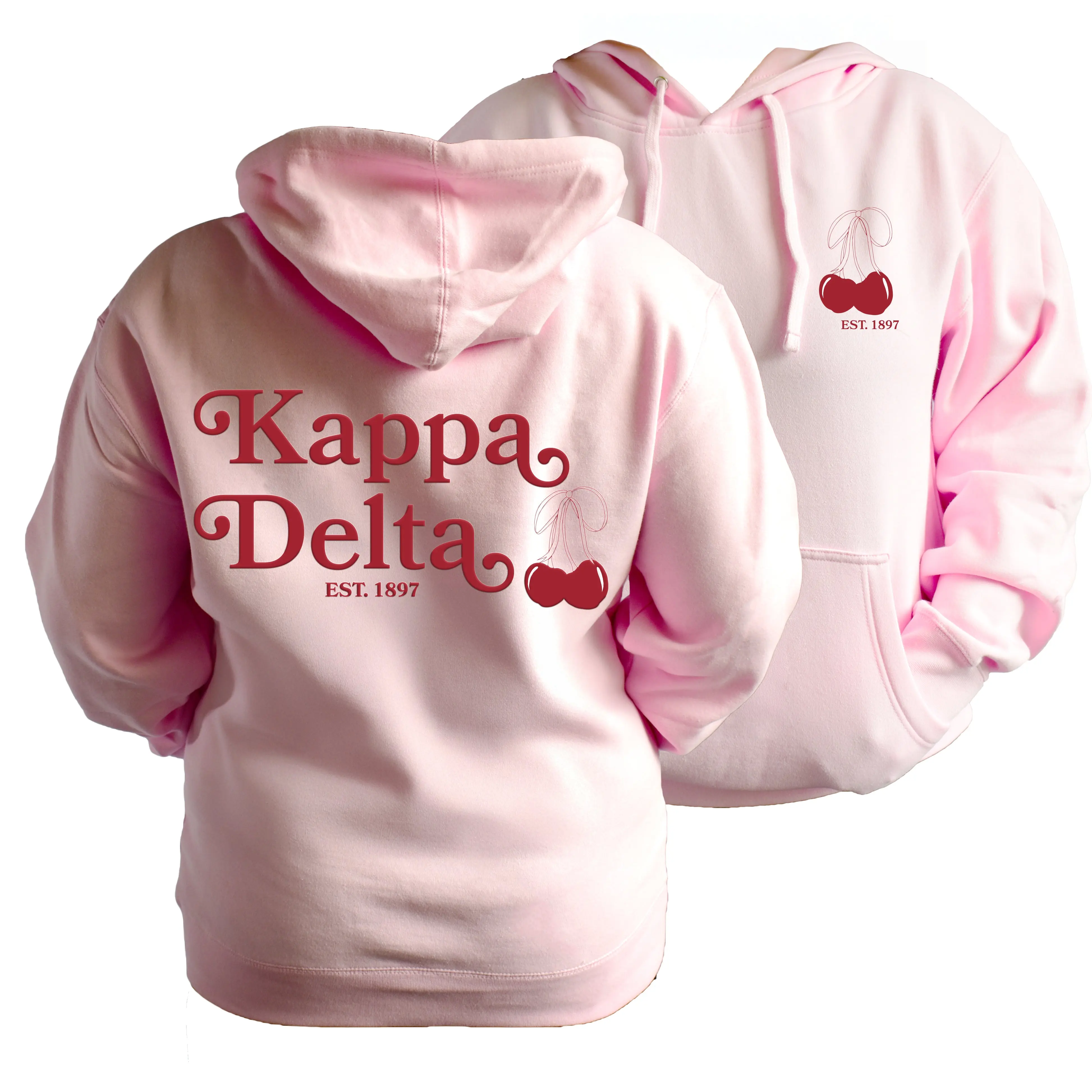 Kappa Delta Hooded Sweatshirt with Cherries and Sorority Name