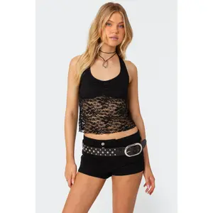 Tia Sheer Lace Halter Top