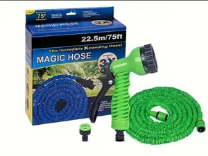 25ft Expandable Garden Hose for Summer Washing Cars Watering Cars Swimming
