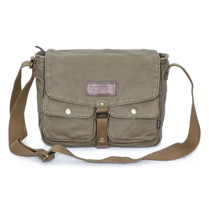 Gootium Canvas Messenger Bag - Vintage Crossbody Shoulder Bag Military Satchel