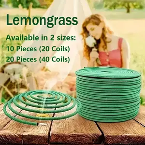 Natural Lemongrass Incense Sticks, Fresh Air, Stress Relief, Sleep Aid, Meditation, Home Office Use, Indoor Outdoor, 10 Pieces 20 Discs，20 Pieces 40 Discs