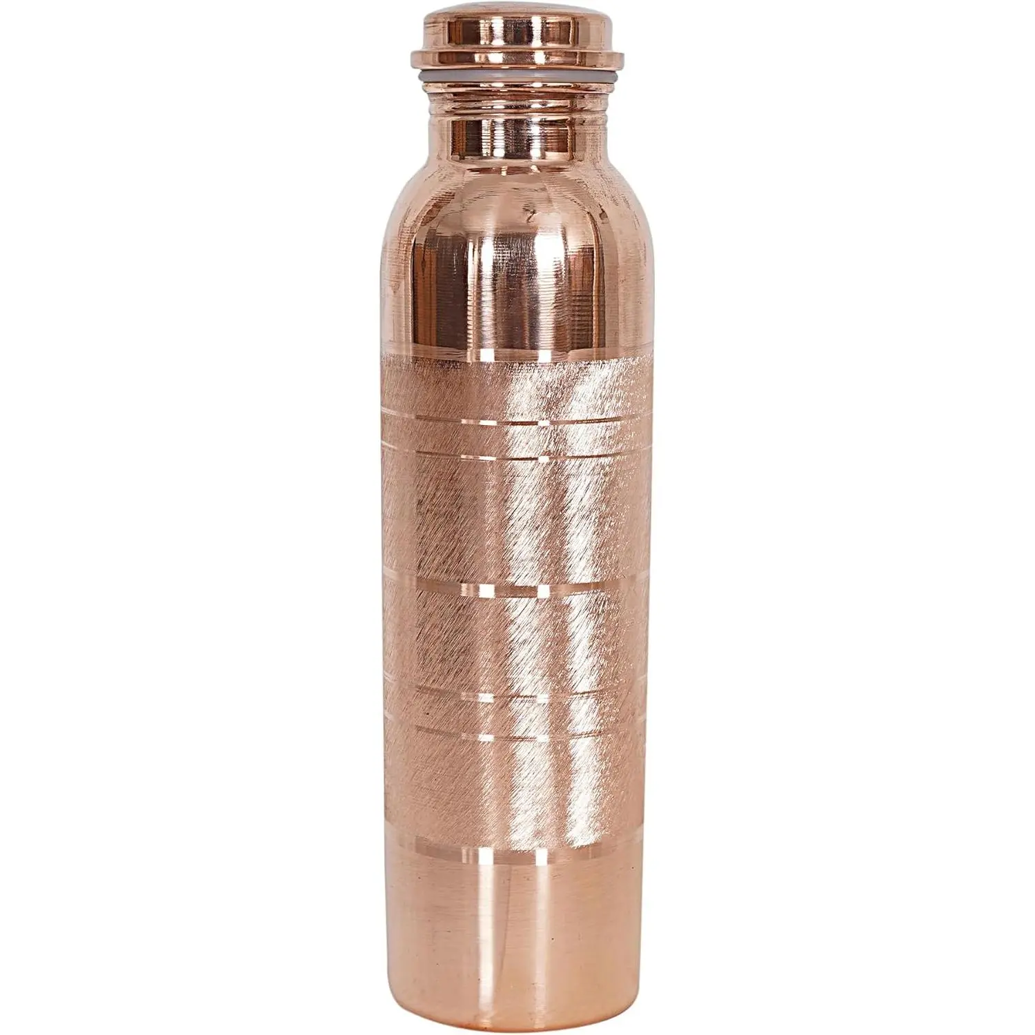 Pure Copper Water Bottle 34 Oz Copper Water Bottle - Leak Proof (34 Oz) (With Pitambari Powder)