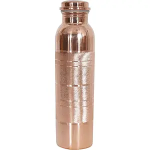 Pure Copper Water Bottle 34 Oz Copper Water Bottle - Leak Proof (34 Oz) (With Pitambari Powder)