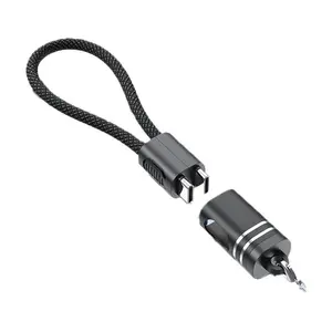 Phone Digital Lanyard Data Line Dual Type-C Charger Keychain Pd20w Super Fast Charging, USB Cable for Mobile Devices & Accessories