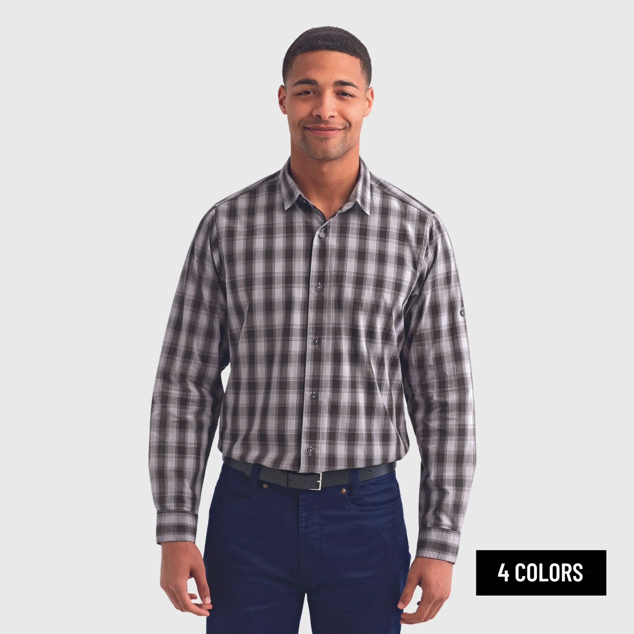 Checkered Long-Sleeve Cotton Shirt