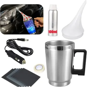 Car Headlight Restoration Kit Lens Scratch Repair Polish Tool with 100ml Restoration Liquid Vapor Renovation with UV Block Coat to Remove Yellowing Scratch Haze Oxidation