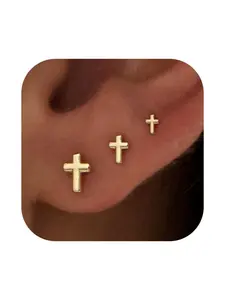 3PCS/1Set Mini Sea Star Butterfly Stud Earrings for Women - Small Luxury Trendy Ear Jewelry in Multiple Sizes - Round Diamond Ear Bar Studs - Simple and Versatile Evening Layered Ear Jewelry