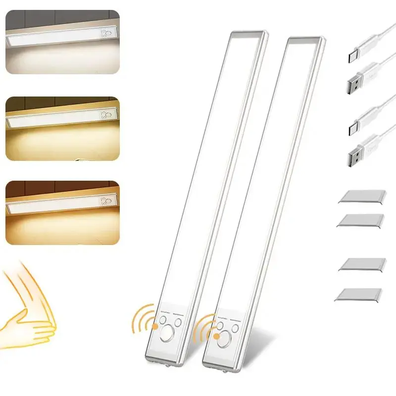 Hands-Free Night Light for Cabinets - Wireless & USB Rechargeable, Motion Sensor Activated, Dimmable Magnetic Light for Safe Navigation in Kitchen, Stairs, Bathroom hallway  lighting bedroom living room hallway study