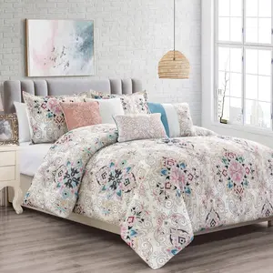 Elight Home  Quiana Comforter Set, Multi Color - Queen Size - 7 Piece