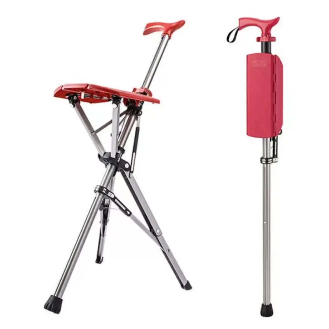 Folding cane chair Multifunctional non-slip stool cane Folding cane chair Multifunctional non-slip stool cane