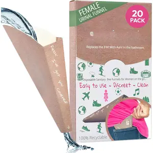 Pee Funnel for Women - Female Urinals for Women - Disposable Recyclable, Womens Pee Funnel for Travel & Camping Essentials, Leak-Proof Female Urination Device for Outdoors & Travel (20 Pack)