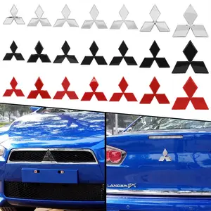 1Pcs 3D ABS Car Front Hood Grill Emblem Bonnet Logo Rear Trunk Badge Stickers Replacement Accessories For Mitsubishi Lancer 9 10 Asx Outlander Pajero L200 EVO