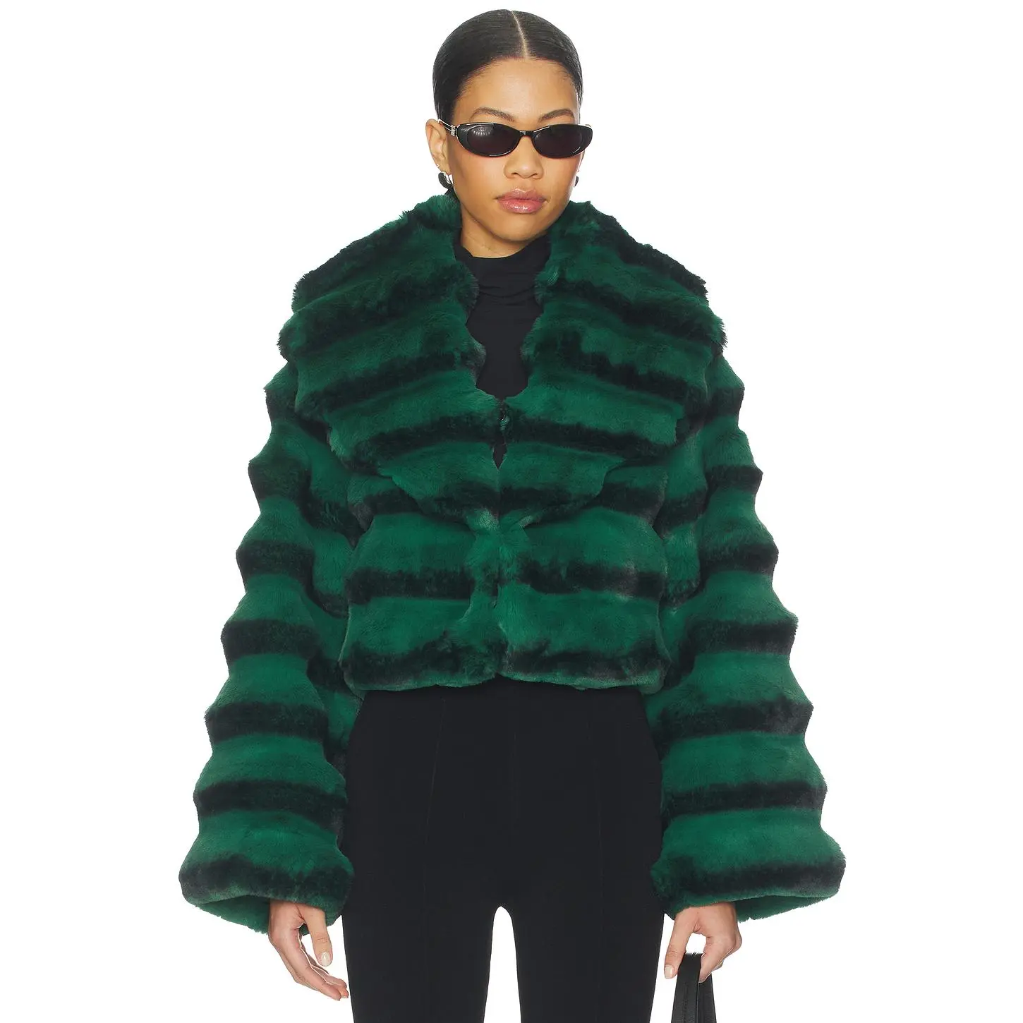 Adrienne Landau Chinchilla Jacket in Emerald