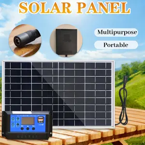 Portable Dc Interface Solar Panel Kit, RV Solar Power System with Optional 100a Controller, Easy Installation for Camping, Outdoor, Photography, Usb Solar Charging, Solar Powered