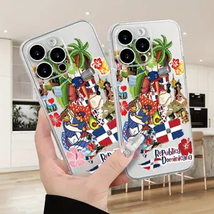 Dominican Flag UV Printed TPU Case for iPhone 17 17Air 16 15 14 13 12 11 XS X Plus Pro Max Shockproof Soft Transparent Trendy Spring Summer Phone Cover