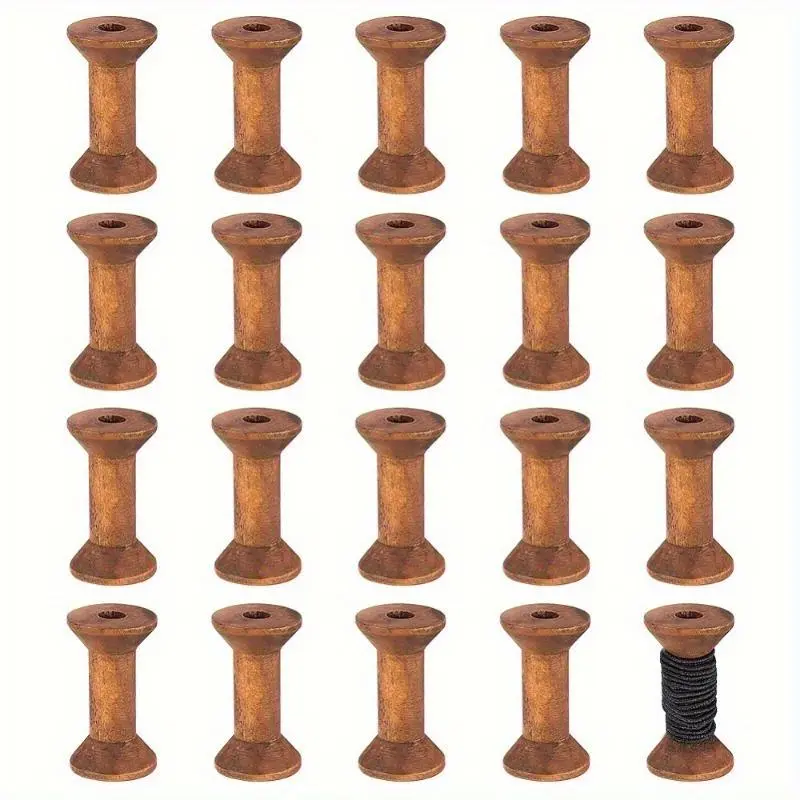 Wooden Empty Spool, 10pcs Antique Wooden Empty Spool, Empty Thread Spool, Wooden Ribbon Spool Bobbin, for Wire Weaving Arts DIY Wood Projects