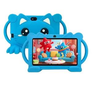 7-inch Android tablet, Multifunctional tablet, cute cat design toddler tablet, learning tablet, education and entertainment all-in-one, portable, suitable for multiple scenarios, with parental control feature, children's soft silicone tablet