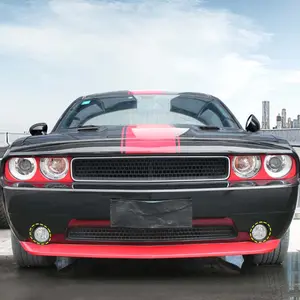 Front Fog Light Trim Cover for 2009-2014 Dodge Challenger, 2-Pieces, Gloss Finish, Scratch-Proof, DIY Install Automotive Accessory