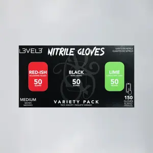 L3VEL3 Nitrile Gloves Large 150 Pack – Disposable Latex Free Powder Free Gloves, Heavy Duty Chemical Resistant Gloves for Barber, Salon, Tattoo, Food Handling & Cleaning