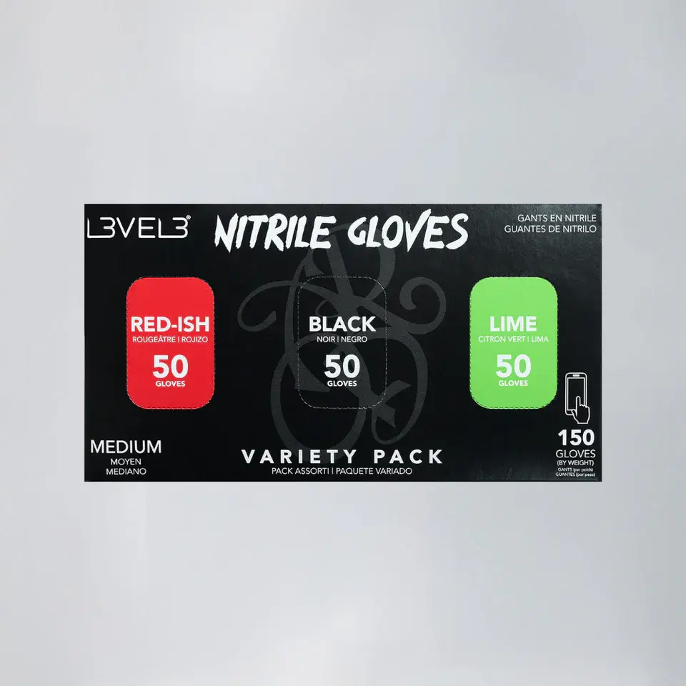 L3VEL3 Nitrile Gloves Large 150 Pack – Disposable Latex Free Powder Free Gloves, Heavy Duty Chemical Resistant Gloves for Barber, Salon, Tattoo, Food Handling & Cleaning