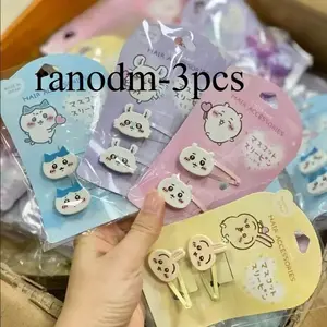 New style 1 pair of chiikawa little eight bb clip girl sweet hair clip student rubber band cute cartoon bangs hair accessory