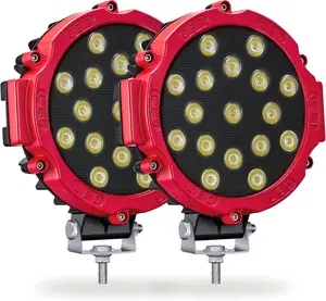 12-24V Lighting Accessories for Car LED Light Bar 2500 Lumens 2PACKS 51W 7 Inch Flood Spot Combo LED Work Light Pods Work Driving Lamp Aluminum Alloy