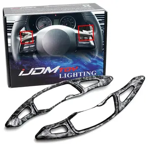 iJDMTOY Forged Caron Fiber Pattern Style Larger Paddle Shifter Extensions For Subaru BRZ Impreza WRX Legacy XV Crosstrek, Scion FR-S