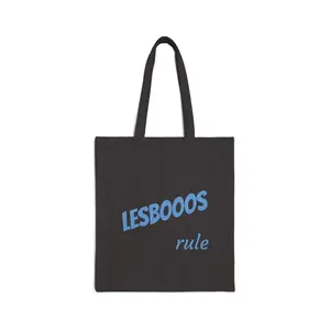 LESBOOOS rule Tote Bag | Blue Text LGBT Pride Message