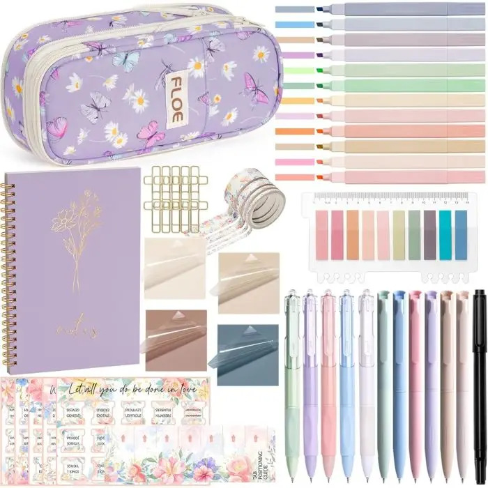 Floe Bible Study Fabric Storage Bag Set, Bible Journaling Kit with Highlighters, Pens, No Bleed, Soft Fabric Organizer for Bible Study Essentials dealsforyoudays Easter