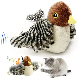 SORTORA Cat Toys Flapping Sparrow Bird, Lifelike Chirping, Interactive Touch Activated Kitten Toys for Indoor Cats, Rechargeable Cat Toys  Pet Kicker Toys