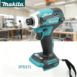 Makita DTD171 impact screwdriver, a brushless motor power tool with a built-in LED work light, rechargeable screwdriver/drill bits, suitable for various woodworking and construction projects or DIY projects.