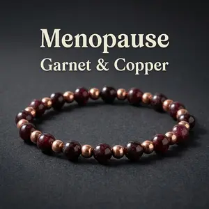 6mm Natural Red Garnet Stone & Copper Bead Bracelet, Elegant Bohemian Style Gemstone Jewelry Gift for Women, Meaningful Mother's Day Gift, SummerVibes summerwins