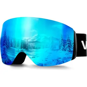 VEVOR Frameless Ski Goggles, Spherical Lens with Revo Coating, OTG Anti fog Snow Goggles, TPU Frame Ventilation StructureVEVOR Super Brand Day