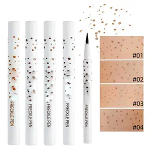 HANDAIYAN 2Pcs Freckle Pen 4-Colors  Professional Lifelike Face Concealer Point Out Natural Waterproof Longlasting Soft Artificial Freckles Fine Makeup Freckle Pen Life Face Decoration Foundation Flawless Cosmetic