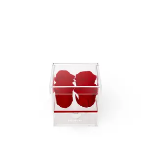 Preserved Real Rose Arrangement in Small Acrylic Box - Perfect for Gifts and Romantic Occasions artificial flower