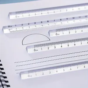 2/6pcs, Transparent Triangular Scale Ruler Triangular Ruler Triangle Size Proportional Drawing Template Ruler, Back To School, School Supplies, Kawaii Stationery, Stationery
