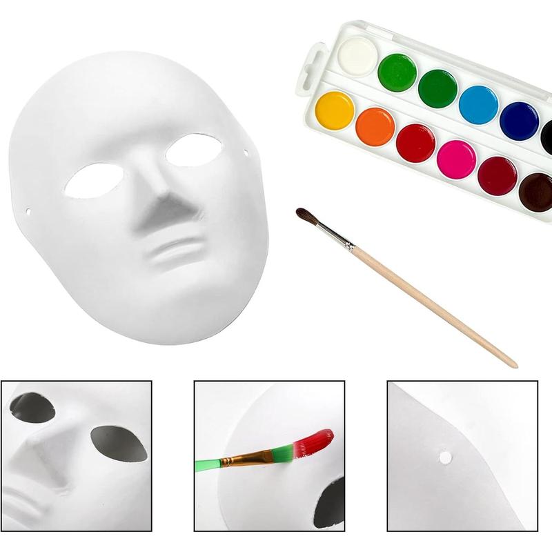 40 Pack DIY Full  , 2 Sizes Paintable White Plain , Paper Mache Mask for  Halloween Christmas Mardi Gras Masquerade Dance Party, Blank Costume