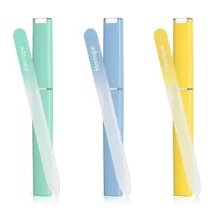 Hmrope 3 Pack Crystal Glass Nail File with Case, Professional Nano Glass Nail Files for Natural Nails, Etched Nail Filer Double-Sided Fingernail Files Ideal Manicure Salon Nail Care for Women Men