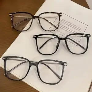 Retro Square Tortoise Shell Frame Glasses, Stylish Unisex Design. Lightweight Casual Eyewear for Work & Daily Use,