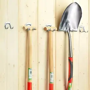 15pcs Industrial Metal Wall Hooks, Easy Install, Painted Finish, Multi-Purpose Hanging, 5 Hooks + 10 Screws, Durable Wall Mount