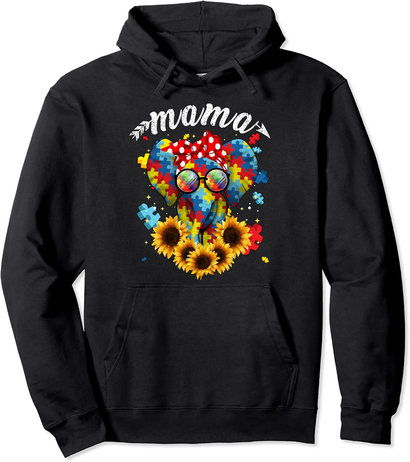 Mama Elephant Autism Theme Gift Women Girl Pullover Hoodie - Clydebell Shop 76B08GDBVRBX